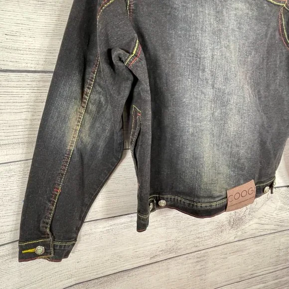 Coogi Vintage Embroidered Logo Colorful Denim Jean Trucker Jacket NWT Sz… - Picture 11 of 16